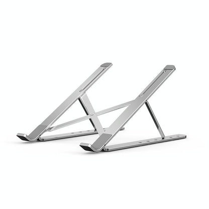Adjustable Laptop Stand - Portable Folding Height Increase Heat Dissipation - Silver