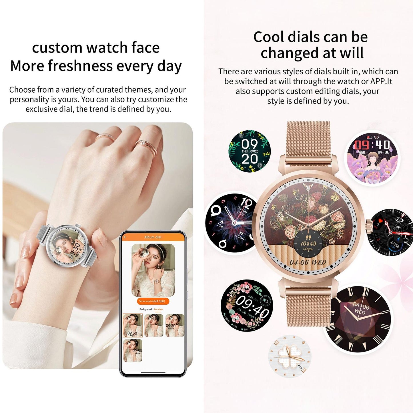 Health Monitoring Smart Watch With Heart Rate And Blood Pressure Options