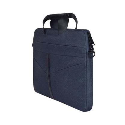 Stylish Zipper Laptop Bag with Shoulder Strap - Durable & Breathable - Navy Blue