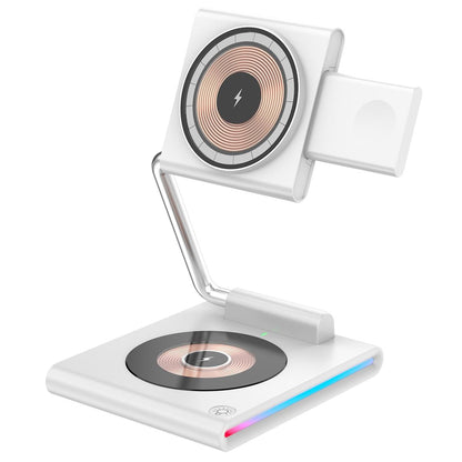 15W Foldable Magnetic Wireless Charger - White