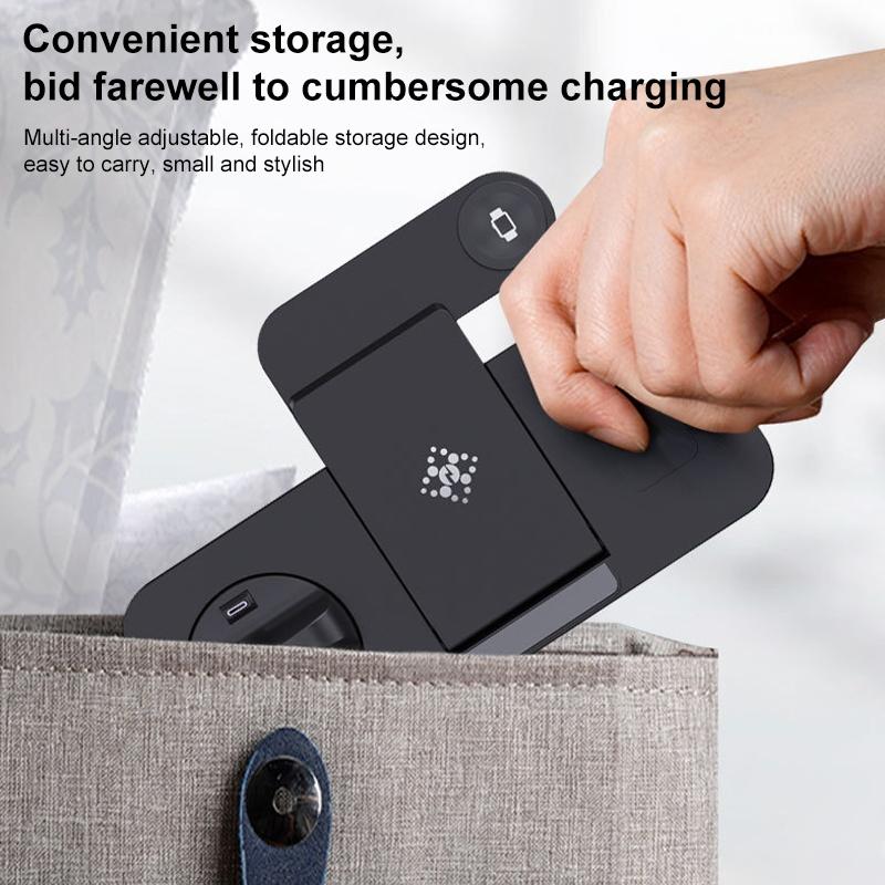 6 In 1 Foldable Vertical Wireless Charger - White