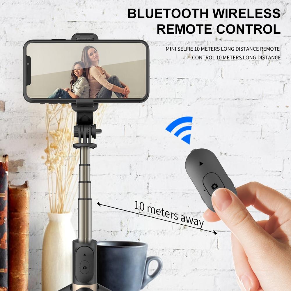 Bluetooth Remote Selfie Stick with Tripod and Phone Holder - White