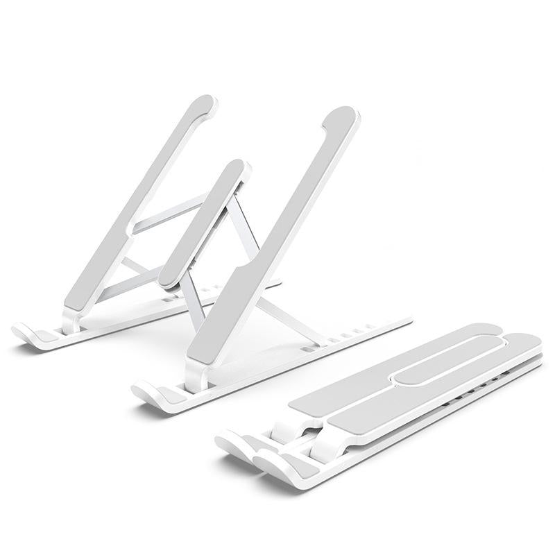 Foldable Laptop Stand for Desktop Cooling and Lifting - White