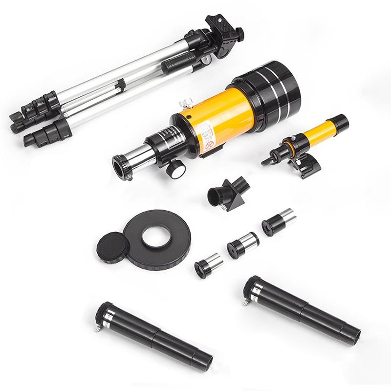 觀星望遠鏡，用於高清天文觀測 - 黑色/黃色