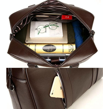 Large Leather Gym & Travel Bag - Spacious & Stylish