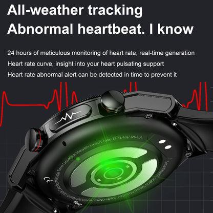 1.39 Inch Ips Screen Ip67 Waterproof Leather Band Smart Watch Support Body Temperature Monitoring / Ecg - Brown