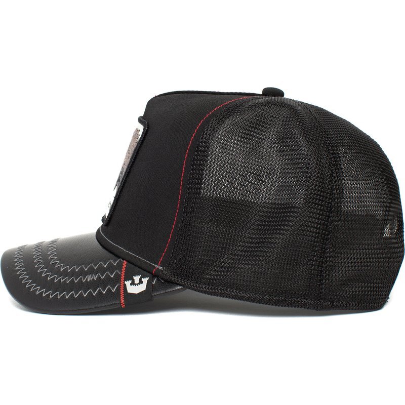 Goorin Brothers Baseball Trucker Cap Hat Snapback Godzilla Dinasaur Tyrant Monster - Black