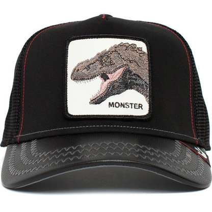 Goorin Brothers Baseball Trucker Cap Hat Snapback Godzilla Dinasaur Tyrant Monster - Black