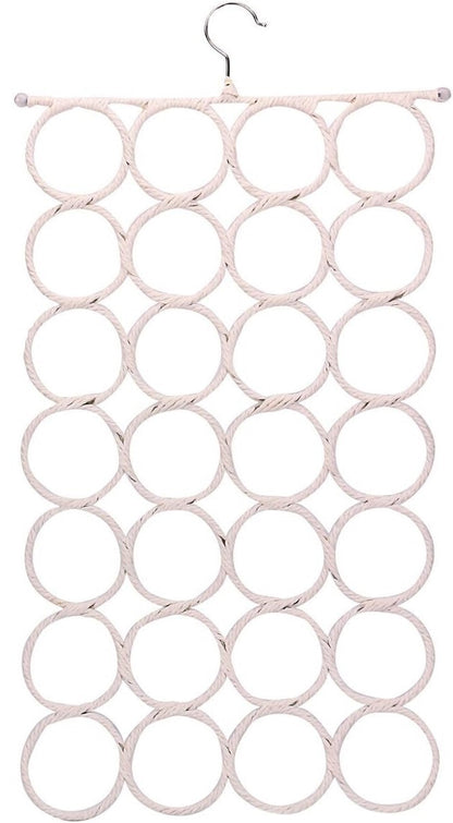 1x 28 Hole Scarf Hanger Holder Storage Tie Belt Scarf Organiser Space Saver