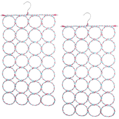 2x 24 Hole Scarf Hanger Holder Storage Tie Belt Scarf Organiser Space Saver