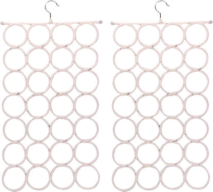 2x 24 Hole Scarf Hanger Holder Storage Tie Belt Scarf Organiser Space Saver