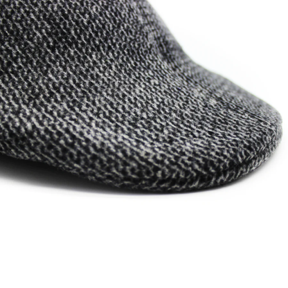 Mens Herringbone Driving Cabbie Hat Gatsby 20s Ivy Cap Flat Newsboy - Grey