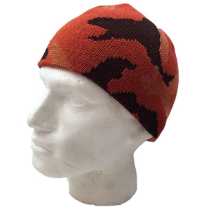 CAMO BEANIE Hat Winter Ski Army Military Camouflage Hunter Hunting Cap Warm - Orange Camouflage (Camo)
