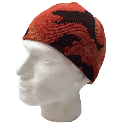 CAMO BEANIE Hat Winter Ski Army Military Camouflage Hunter Hunting Cap Warm - Orange Camouflage (Camo)