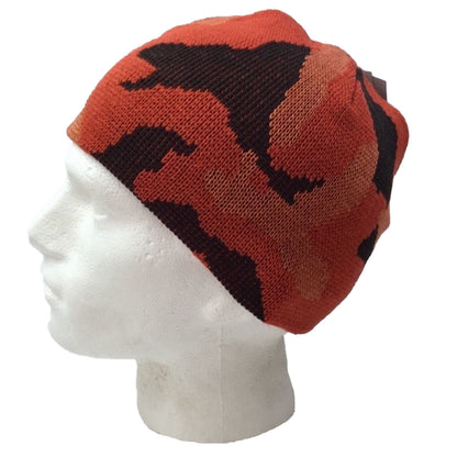 CAMO BEANIE Hat Winter Ski Army Military Camouflage Hunter Hunting Cap Warm - Orange Camouflage (Camo)