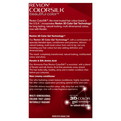 Revlon ColorSilk 20 Brown Black Permanent 3D Hair Colour w/ Keratin - Brown/Black