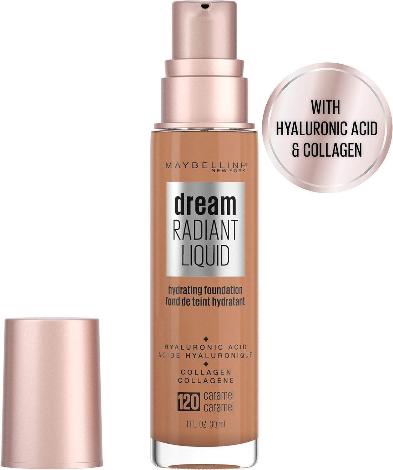 Maybelline Dream Radiant Liquid Hydrating Foundation Collagen - Caramel 120