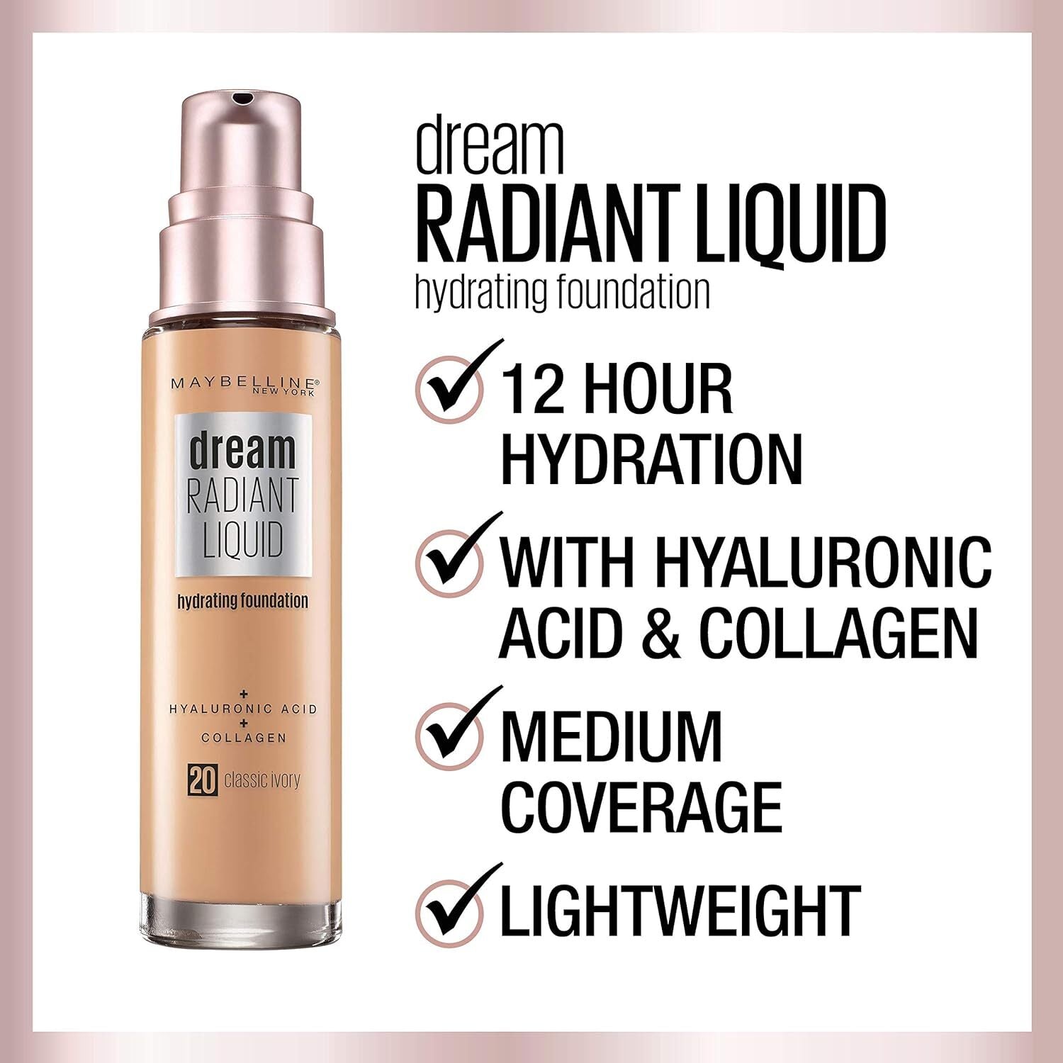 Maybelline Dream Radiant Liquid Hydrating Foundation Collagen - Caramel 120