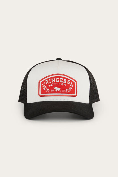 Ringers Western Wheatbelt Trucker Baseball Cap Hat in White/Red