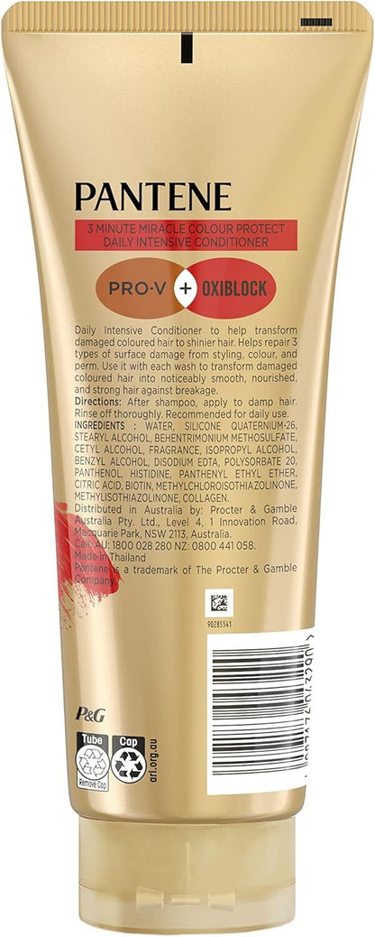 3x Pantene 400ml 3 Minute Miracle Colour w Oxiblock Intensive Conditioner