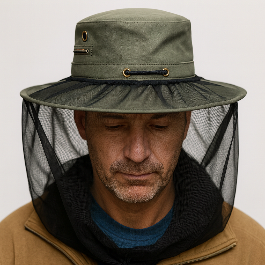 CAPPELLO CON RETINA ANTI INSETTI API MOSCHE PER AGRICOLTURA E - Foto 4