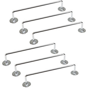 6x 610mm Chrome Towel Rail Stainless Steel Holder Rack - Factory Direct Shop