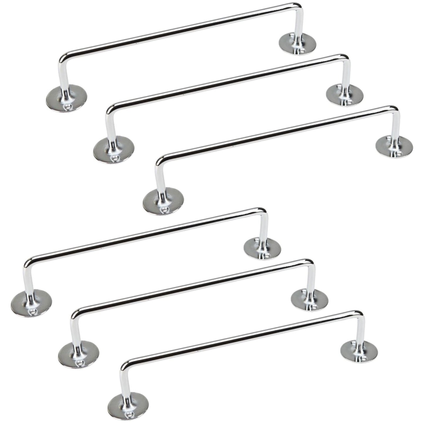 6x 610mm Chrome Towel Rail Stainless Steel Holder Rack - Factory Direct Shop