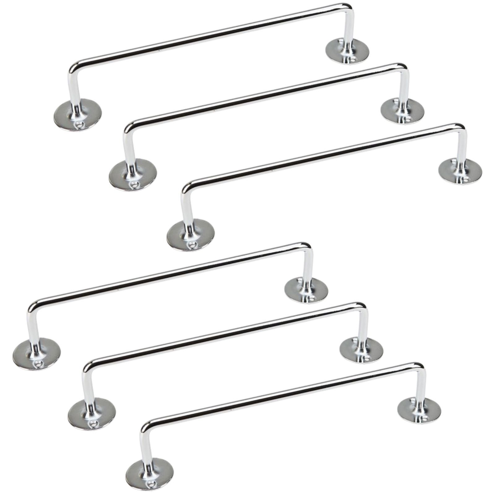6x 610mm Chrome Towel Rail Stainless Steel Holder Rack - Factory Direct Shop