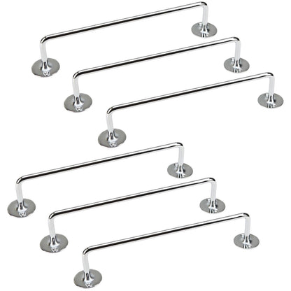 6x 610mm Chrome Towel Rail Stainless Steel Holder Rack - Factory Direct Shop
