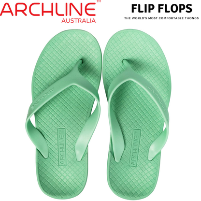 ARCHLINE Orthotic Thongs Arch Support Shoes Footwear Flip Flops - Dew Green - EUR 42