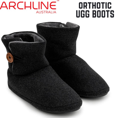 Archline Orthotic UGG Boots Slippers Arch Support Warm Orthopedic Shoes - Charcoal - EUR 35 (Women's US 4/Men's US 2)