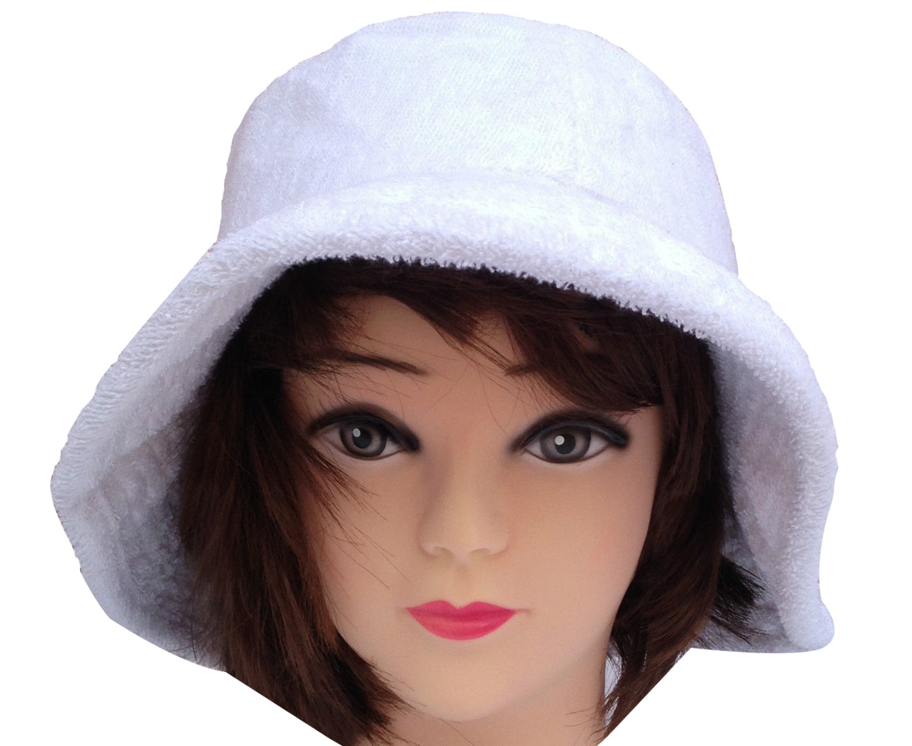 Terry Towelling BUCKET HAT Daggy Fishing Camping Lad Cap Retro  100% COTTON - White - X-Large