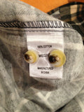 Mens FLANNELETTE SHIRT Check 100% COTTON Flannel Vintage Long Sleeve - 149 (Full Placket) - S