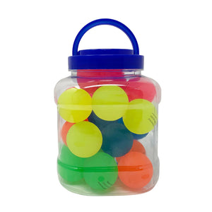 10pcs Large Frosted Rubber Bouncing Balls 60mm Mixed Colours Bulk w Storage Tub - Factory Direct Shop