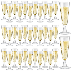 144x 210ml Premium Plastic Wine/Champagne Glasses Flutes Bulk - Clear