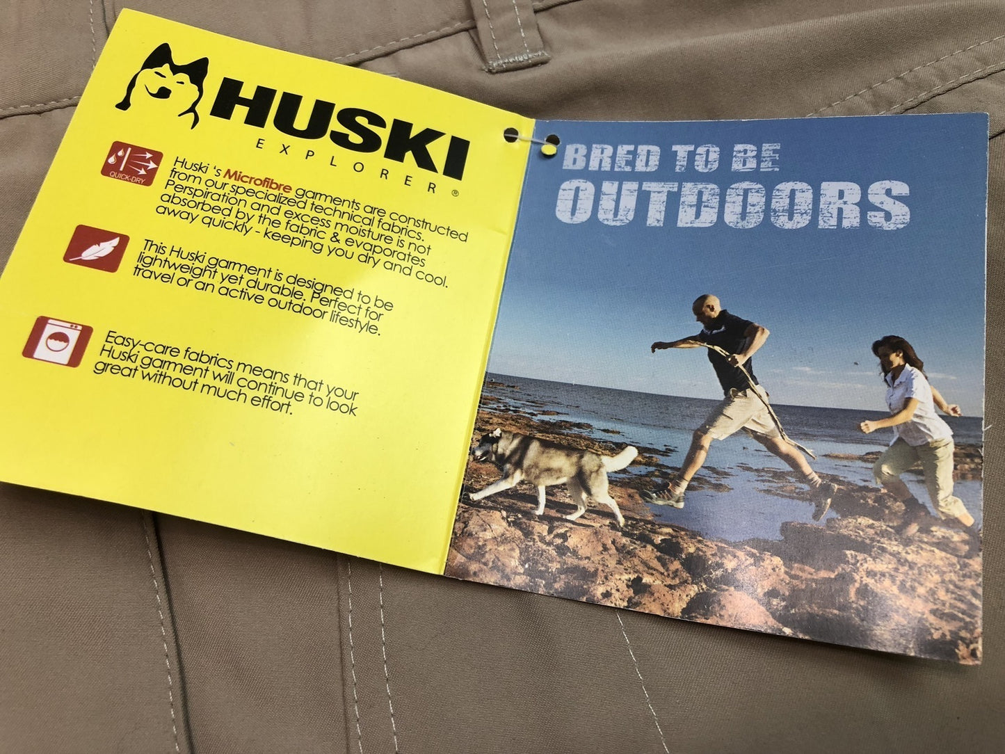 HUSKI Cargo Shorts Mens Cascade Microfibre Flexi Fit - Clay - 3XL (107cm Waist)