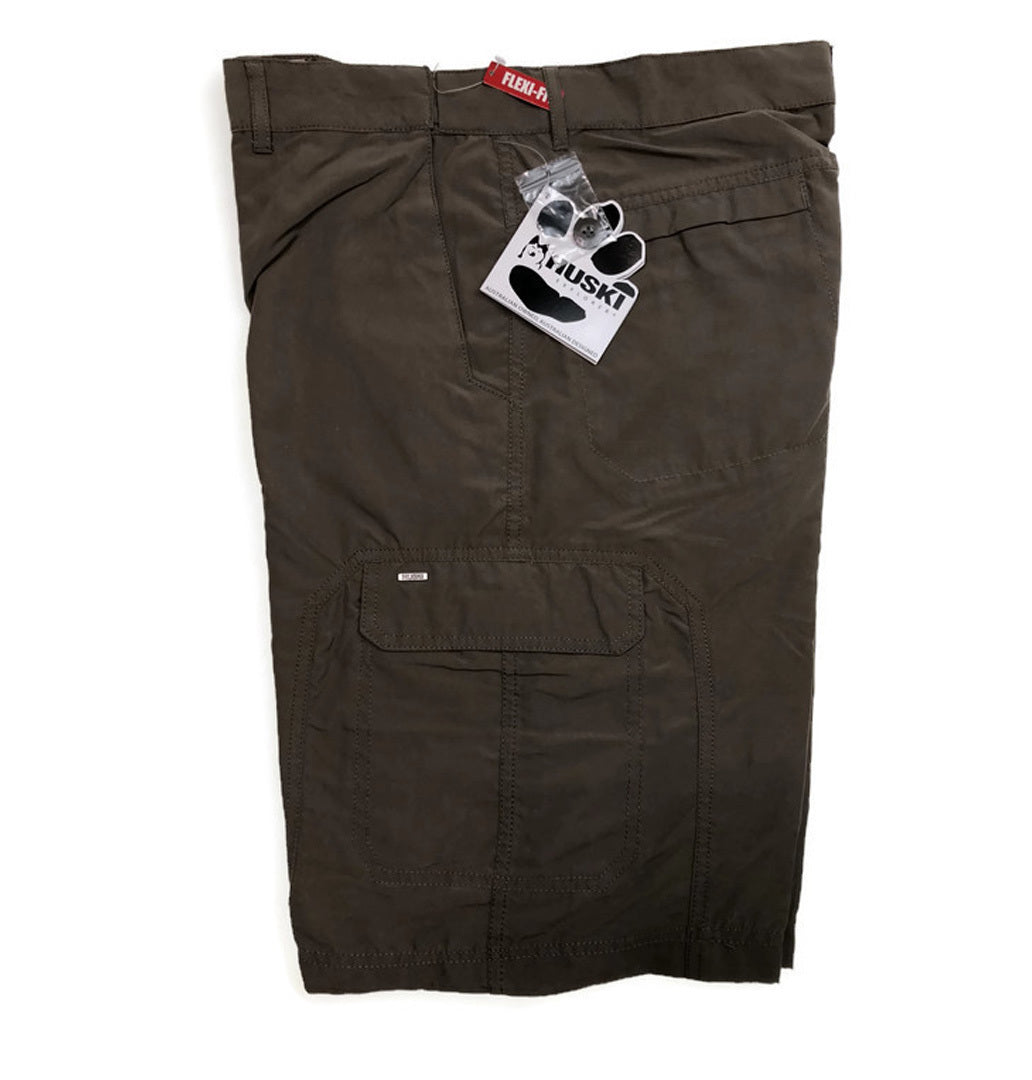 HUSKI Cargo Shorts Mens Cascade Microfibre Flexi Fit - Clay - 3XL (107cm Waist)