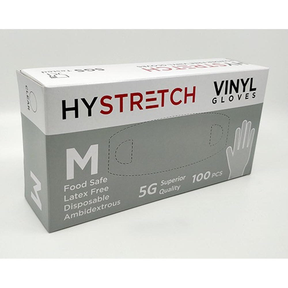 1000x Clear Disposable Vinyl Gloves Powder Free Latex Free Bulk - 1 Box - M