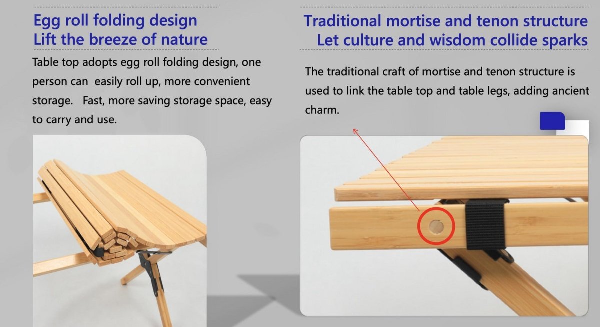 Chair & Table Set Bamboo Camping Folding Portable Outdoor Picnic Travel BBQ - Factory Direct Shop