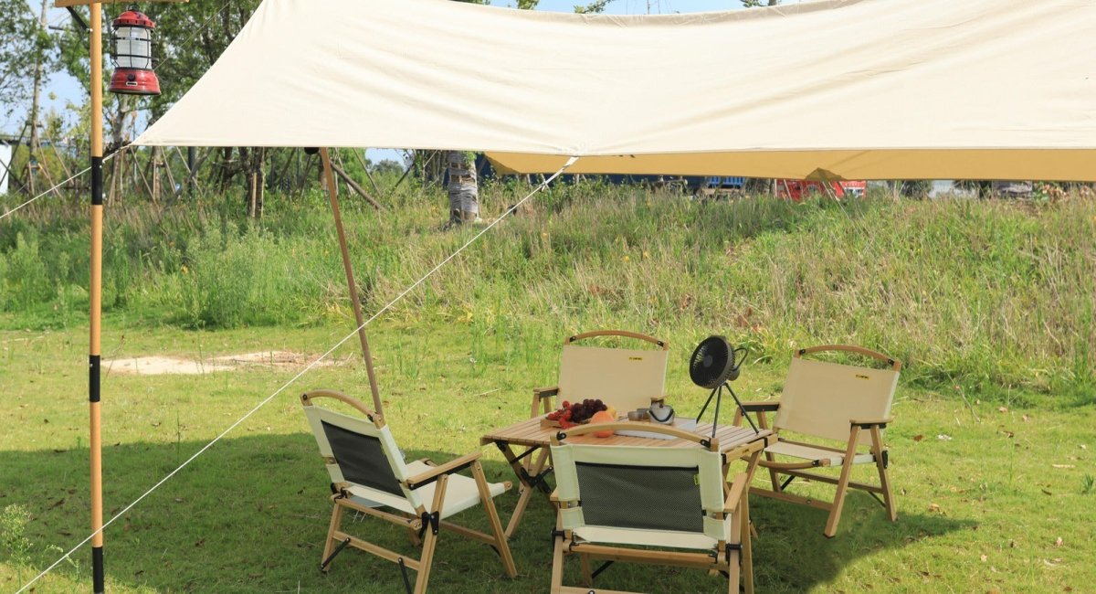 4 Chairs & 1 Table Set Bamboo Camping Folding Portable Outdoor Picnic Travel BBQ - Factory Direct Shop