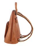 Milleni Genuine Italian Leather Soft Nappa Leather Backpack Bag Travel - Cognac