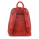 Milleni Genuine Italian Leather Soft Leather Backpack Travel Bag - Red