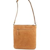 Milleni Womens Italian Leather Bag Soft Nappa Leather Cross-Body Travel - Caramel
