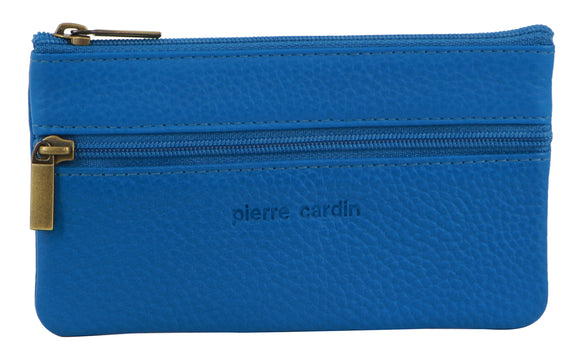 Pierre Cardin Ladies Womens Genuine Leather RFID Coin Purse Wallet - Aqua