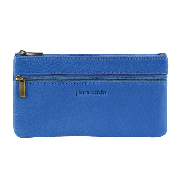 Pierre Cardin Ladies Womens Genuine Soft Leather Wallet Case Purse - Aqua