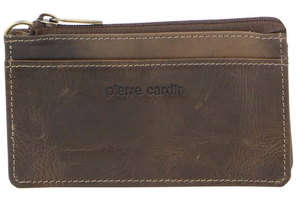 Pierre Cardin Womens Soft Italian Leather Coin Purse Holder Wallet - Mushroom