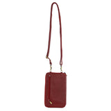 Pierre Cardin Ladies Leather Cross Body Bag/Wallet Bag/Clutch Wallet - Red