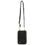 Pierre Cardin Ladies Leather Cross Body Bag/Wallet Bag/Clutch Wallet - Black