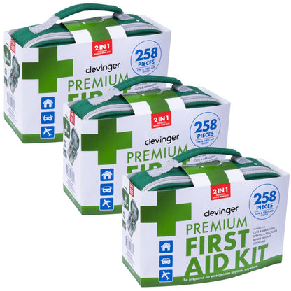 First Aid Kit 3x258pcs Premium Medical Travel Set