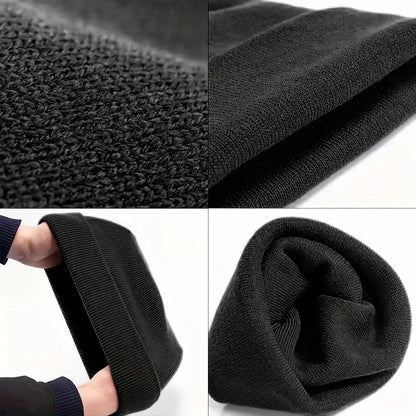 PLAIN BEANIE Unisex Mens Womens Winter Warm Hat Ski Cap Knit One Size - Black